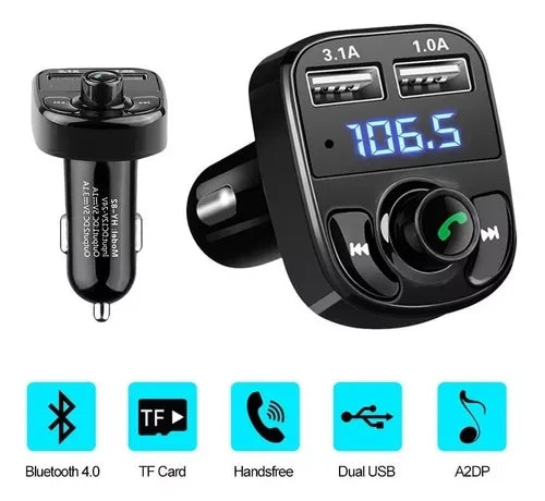 Transmisor FM para carro bluetooth X8