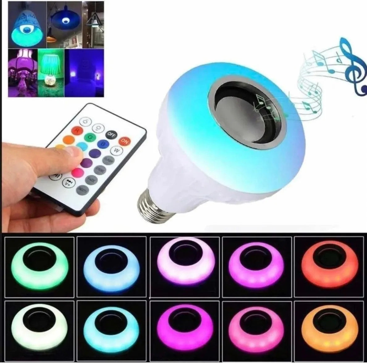 Bombillo Parlante Led Bluetooth Multicol